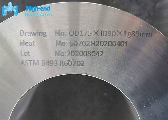 R60702 الزركونيوم تزوير حلقة ASTM B493 السلس توالت حلقة تزوير